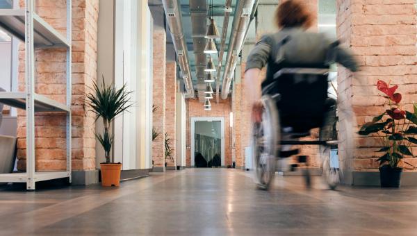 Wheelchair in an office