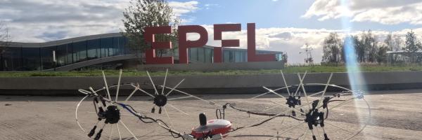 Robot moving in front of EPFL
