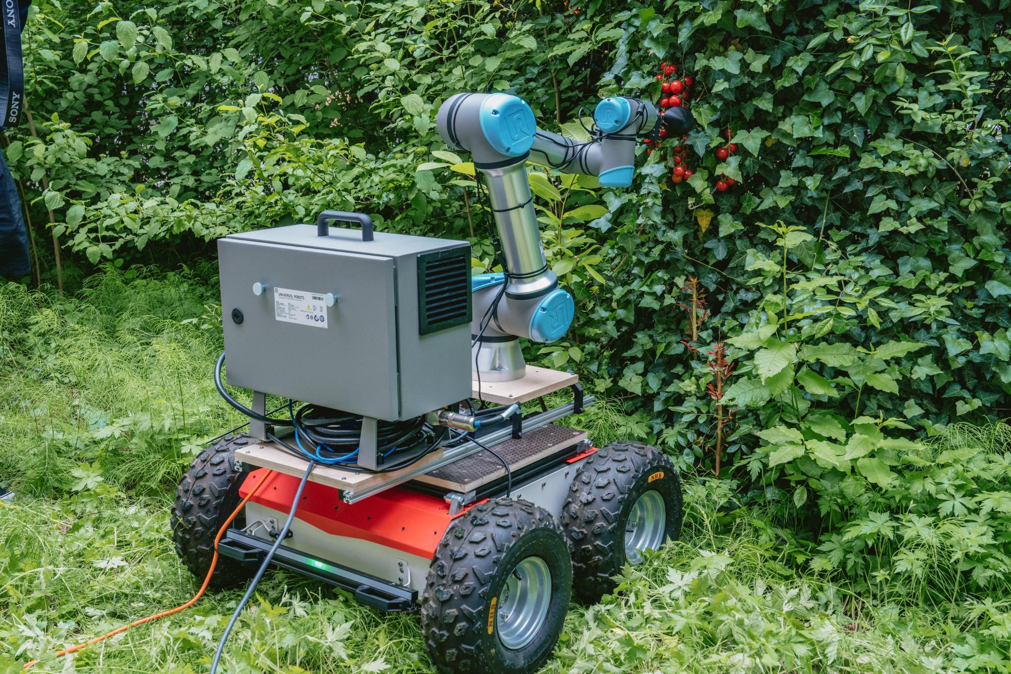 The ChatGPT-designed harvest robot in action. Source: 2023 Adrien Buttier / EPFL